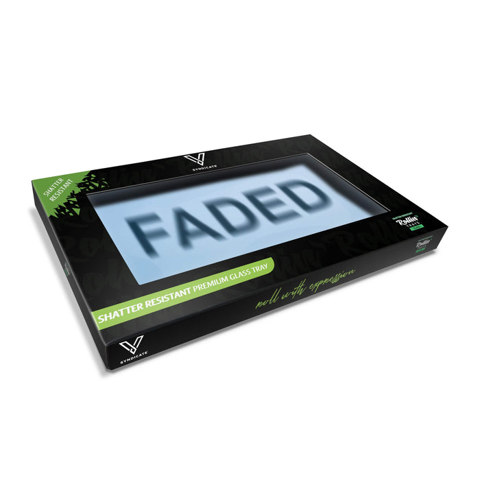 V Syndicate Shatter Proof Glass Rolling Tray - Faded