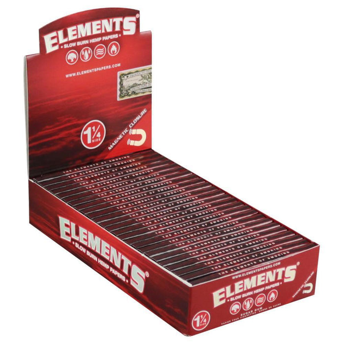 Elements Red Slow Burn Hemp Rolling Papers 1 1/4