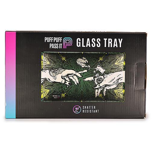 Puff Puff Pass It Shatter Proof Glass Tray - 5 Colors