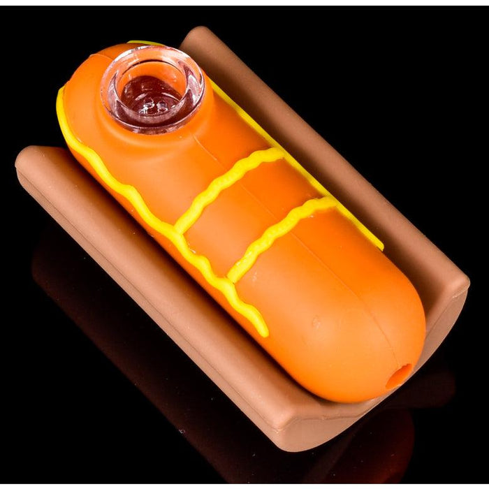 Hot Dog Silicone 4" Hand Pipe